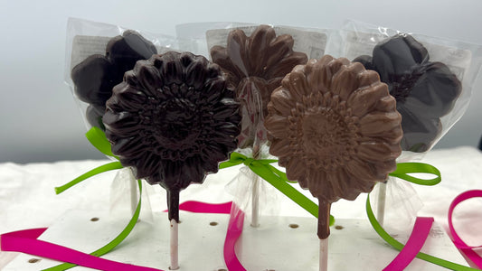 Chocolate flower lollipop handmade for Mother's Day in Toronto