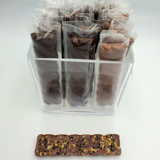 Mini Dark Chocolate Bar with Toasted Parmesan and Black Sesame