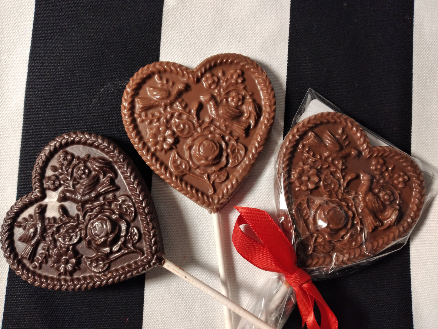Delight « Love Birds » Sucette cœur en chocolat pour la Saint-Valentin.