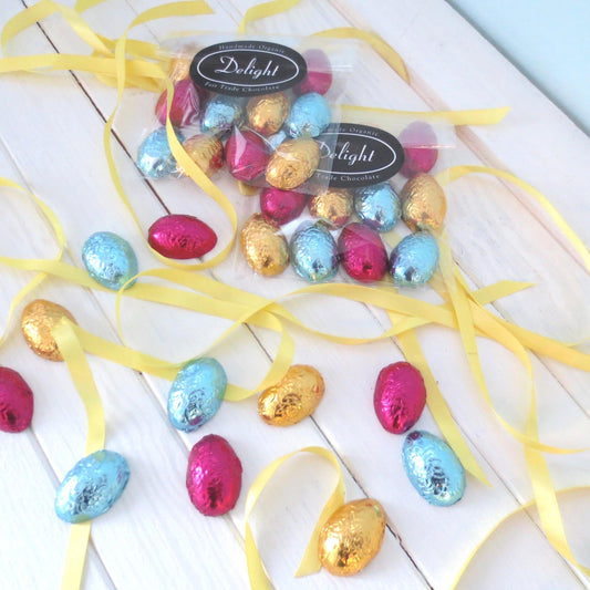 Hand Wrapped Foil Eggs. One Dozen.