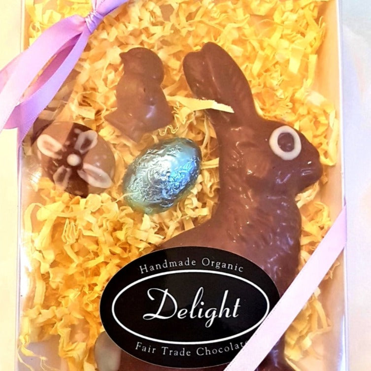 Peter Cotton Tail with Foil Egg, Caramel Egg & Chocolate Chick